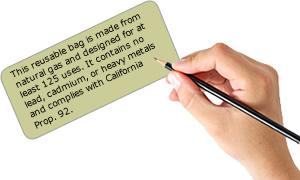 Legal marking on bags